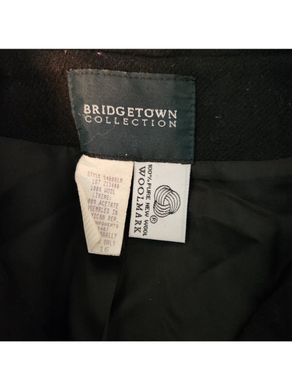 Bridgetown Coll. Black Button Down 100% Wool Shacket Jacket Size 16 XLARGE XL - Picture 5 of 5